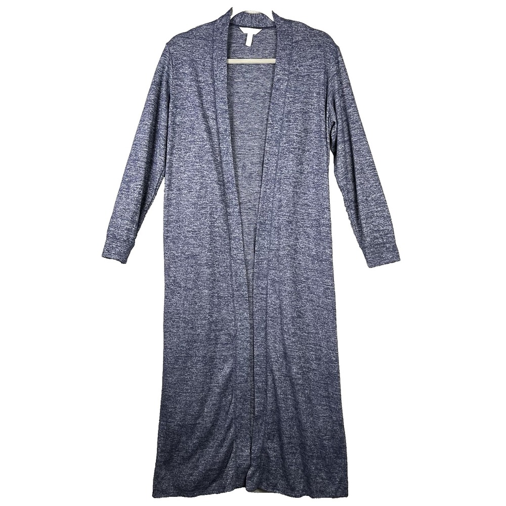 SOMA Long Lounge Duster Women's Size Small‎ Heather Blue Slits Up Sides